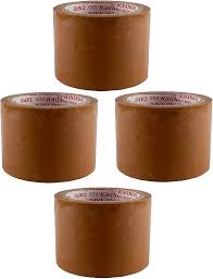 My Glue 30 Micron 3 Inch Brown packing Self Adhesive Tape, Premium Quality, 1 Pack of 4 Roll